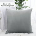 thumbnail image 5 of Unique Bargains Luxury Euro Velvet Square Decorative Throw Pillow Cover, 18" x 18" Gray, 5 of 8
