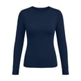 thumbnail image 4 of Auralook Women Round Neck Long Sleeve Thermal Tops Ladies Base Layer Undershirt for Winter Cold Weather with Thumb Holes, 4 of 9