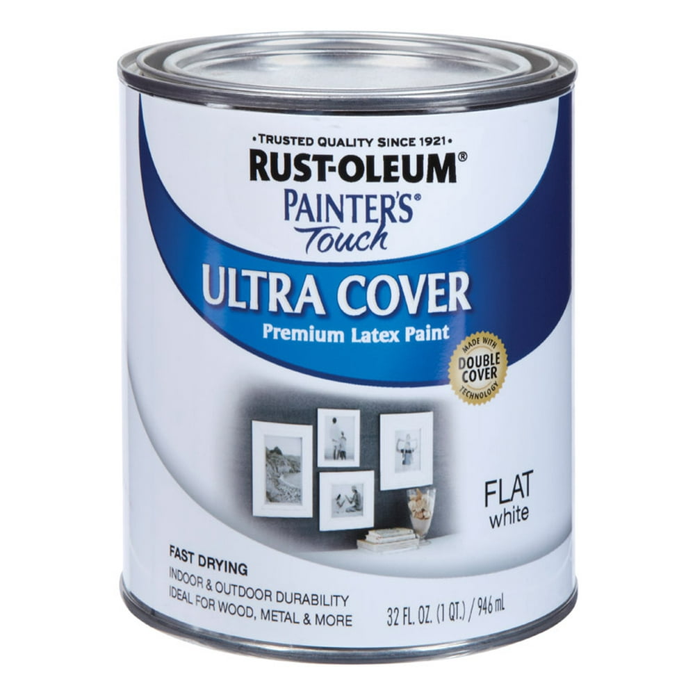 RustOleum Paint Latex Indoor / Outdoor Flat White Qt Pack of 2