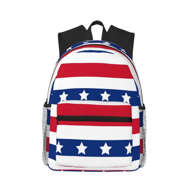Easygdp American Patriotic Stars And Stripes Mochila Casual para Portátil, Mochila para Escuela, Viajes, Negocios