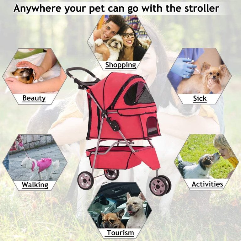 LOCHAS Cotton Dog Shirts, Wheeled Pet Carrier Backpack Breathable Pet  Carrier with Wheels Collapsible Dog Backpack Carrier for Small Dogs Cats  Puppy Dog Stroller Travel Carrier