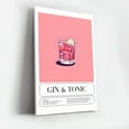 thumbnail image 3 of Modern Gin Tonic Cocktail Recipe Canvas Wall Art Pink Minimalist Bar Decor, 3 of 10
