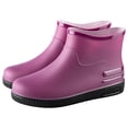 thumbnail image 4 of pwidon Waterproof Rain Boots for Women Slip On Short Ankle Slip Resistant Flat Sole Lightweight Casual Low Height Rubber Wet Weather Footwear Purple 38, 4 of 4