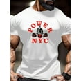 thumbnail image 1 of POWER NYC T-Shirt Graphique 1 Pce Col Rond Décontracté pour Hommes - Tissu Polyester Léger Extensible, Coupe Régulière pour Adultes, Tee-Shirt d'Entraînement d'Été, 1 of 5