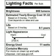 thumbnail image 2 of Sunlite 00723 - SMS11/27K 00723-SU Twist Medium Screw Base Compact Fluorescent Light Bulb, 2 of 2