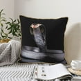 thumbnail image 4 of KLL Black Cobra Snake Decorative Throw Pillow Covers Velvet Soft for Couch Sofa Bedroom Living Room Outdoor (No pillow core)- 20"x20", 4 of 5