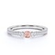 thumbnail image 3 of JeenMata Anillo de Compromiso Sencillo de 0,75 Uds, Morganita Rosa Redonda Creada, de Inspiración Vintage, Piedra Natal de Octubre, Delicado, Oro Blanco de 18 K sobre Plata, 3 of 6