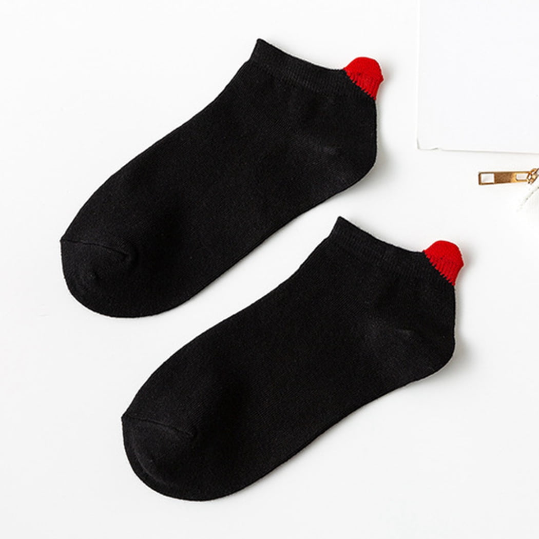 6 Pairs Women Socks Creative Cute Heart Cotton Socks Casual Socks Low Cut Socks