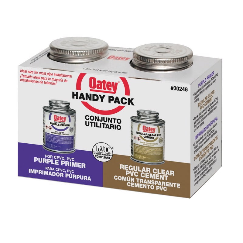 Oatey 4 Oz. PVC Regular Clear Cement And Purple Primer Handy Pack ...