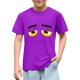 thumbnail image 1 of Blusas y camisas de manga corta con cuello redondo para niños y niñas, color liso, con estampado de expresión linda, manga corta, holgadas y cómodas, blusa para niña, 1 of 6