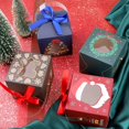 thumbnail image 5 of 24 Pcs Paper Christmas Boxes with Clear Handle and Window Christmas Candy Box Cookie Box Gift Boxes with Ribbon for Christmas Party Birthday Party Supplies, 5 of 5