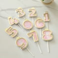 thumbnail image 3 of Biplut 0-9 Number Cake Topper Glittery Adorable Sequins Digital Birthday Cake Insert Cards Party Supplies (no.7,Pink), 3 of 13
