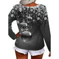 thumbnail image 3 of Grianlook Women Fashion Long Sleeve Tops Zipper Christmas Print Pullover Vacation V Neck T Shirt Grey 4XL, 3 of 3
