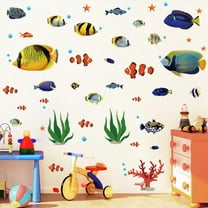 Coral Reef Fish Kids Wall Stickers Wall Decals Peel and Stick Removable Wall Stickers for Kids Nursery Bedroom Living Room (Small) dcor