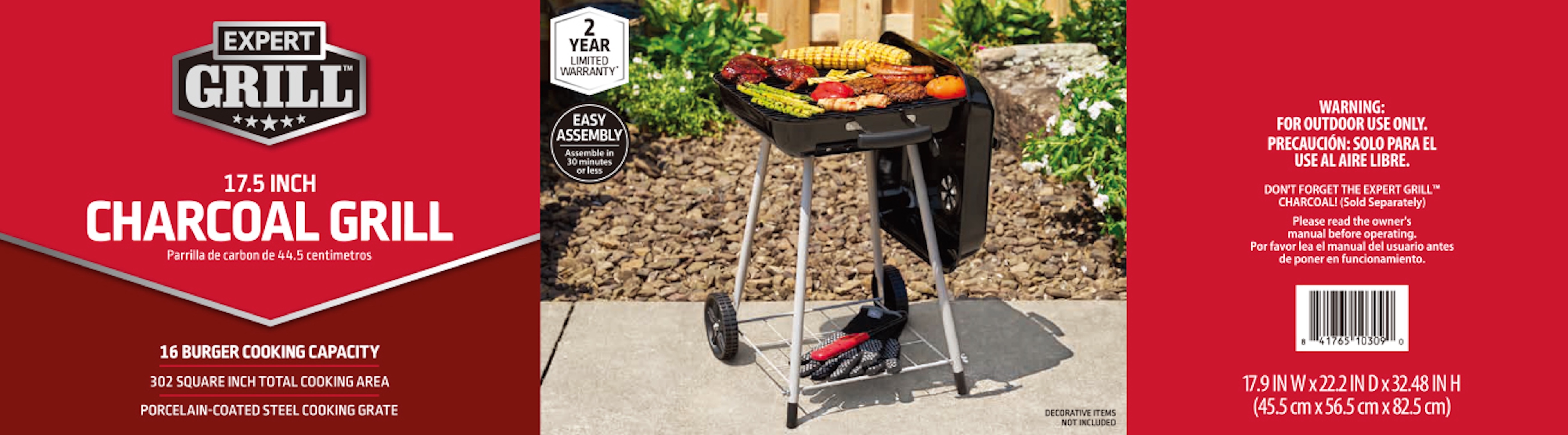 Expert Grill 17.5-Inch Charcoal Grill with Wheels photo 3