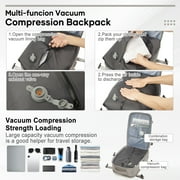 Vacuum Seal Compression Large Travel Backpack with Air Pump, Personal Item Airbag Carry on Backpacks Flight Approved, Airback Waterproof Work Compression Bags Travel Pump Business Laptop Suitcase