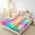 thumbnail image 4 of jejeloiu Colorful Tie Dye Twin Sheet Set (3-Piece) Baseball Sports Luxury Decor For Boys, 4 of 7