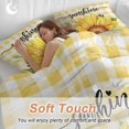 thumbnail image 5 of Sunflowers Bedding 3 Piece Duvet Cover Set Twin Size, Yellow Plaid Sunshine Vintage Country Bee Soft Microfiber Comforter Cover with Zipper Closure & Pillowcases, Wrinkle & FadeResistant Quilt Cover, 5 of 9