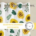 thumbnail image 6 of Spring Sunflowers Kitchen Curtains Window Panels, Green Leaves Yellow Floral Rustic Botanical Insulated Window Treatment Curtain, Grommet Curtains for Bedroom/Living Room, 2 Piece 27.5"Wx39"L, 6 of 8