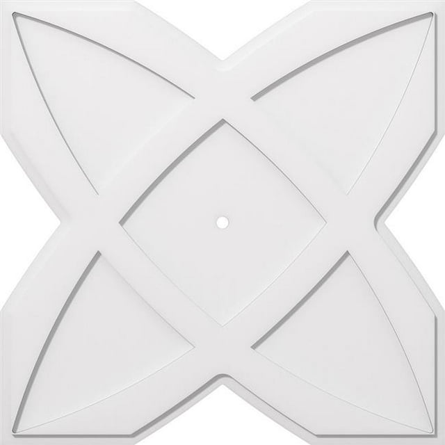 Ekena Millwork CMP36TS-01000 36 in. OD x 1 in. ID Square Titus Architectural Grade PVC Contemporary Ceiling Medallion