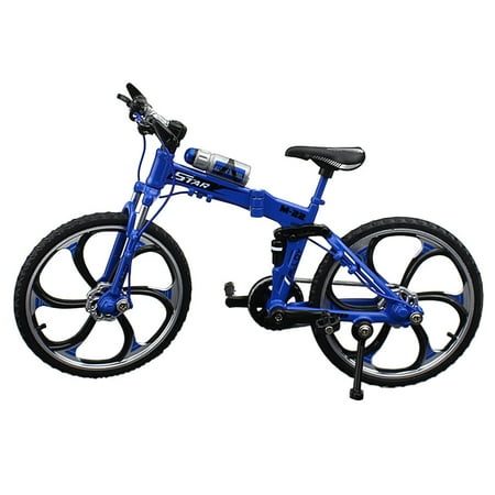 

17.5x10.5cm Creative Alloy Model 1:10 Mini Simulation Toy (Folding Mountain Bike Blue)