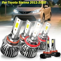 For Toyota Sienna 2011 2012-2020 6Pcs LED Headlight Hi-Low Beam Fog Light Bulbs