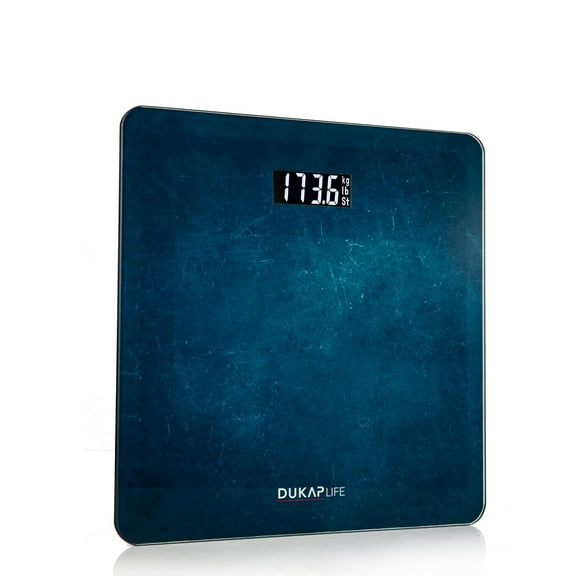 DUKAP LIFE Digital Bathroom Body Weight Scale - Blue Concrete Design