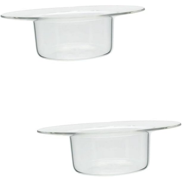 piezas de frutero con forma de sombrero de paja, tazas de vidrio transparente, vasos para parfait, recipiente para helado, cuencos para bocadillos, cuenco para el hogar, cuenco para servir frutas,