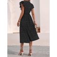 thumbnail image 5 of Elegant Summer Dresses for Women: Casual Boho Floral Midi Dress with V-Neck and Button Down Design Black XXL, 5 of 7