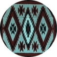 thumbnail image 1 of Ahgly Company Indoor Round Abstract Light Blue Modern Area Rugs, 3' Round, 1 of 4