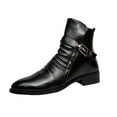 thumbnail image 3 of Oyedens Mens Oxfords Dress Shoes Ankle Booties Slouch Casual Leather Formal Work Short Boots for Men, 3 of 5