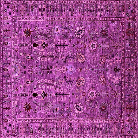 Ahgly Company Indoor Square Oriental Pink Industrial Area Rugs, 5' Square