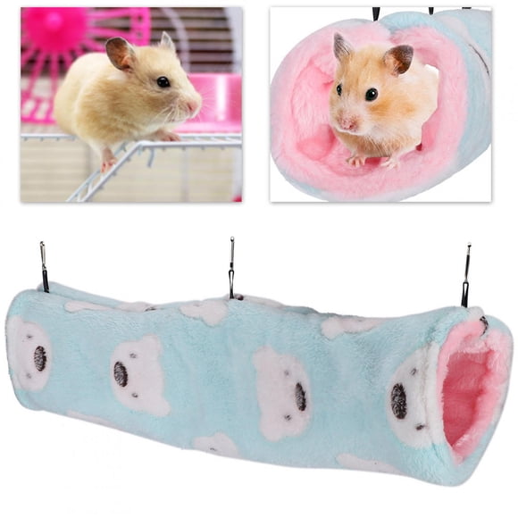 Tunnel pour Hamster, Tunnel Suspendu en Coton pour Hamster, Petit Ours Vert Multifonction Doux pour Perroquets Écureuils Hamsters Hérissons S,m,L