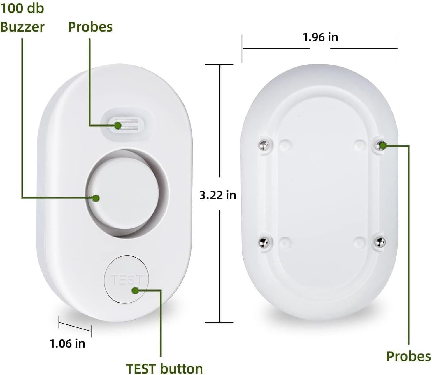 Drip Detector 100dB Water Sensor 5 Pack Water Leak Detectors - 100dB Alarm For ...