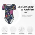 thumbnail image 6 of Naloa Floral Women's Short-Sleeved Onesie, One-Piece Swimsuit for Parties, dates, clubs - XX-Large, 6 of 9