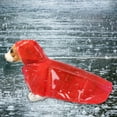 thumbnail image 2 of Bienvenido PU rojo mascota impermeable impermeable con capucha impermeable capa de lluvia chaqueta ropa para perros gatos, 2 of 8
