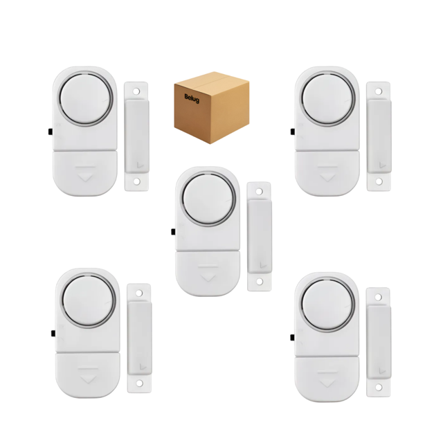 Alarmas Sensor De Movimiento Belug 5pcs Seguridad Puerta Hogar blancas