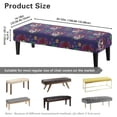 thumbnail image 3 of Psesaysky Purple Sugar Skull Print Bench Covers Slipcover Decorative Stretch Bench Cushion Cover with Elastic Band Rectangle Chair Cover for Home Patio, Living Room, 3 of 7