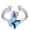 Blue, variant on AOBOCO Sterling Silver Butterfly Ring Adjustable Size Ring Crystal Butterfly Ring Birthday Anniversary Jewelry Gifts for Women
