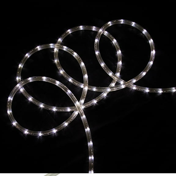 Northlight Flexible LED Outdoor Christmas Rope Light - Pure White - 100' Clear Wire