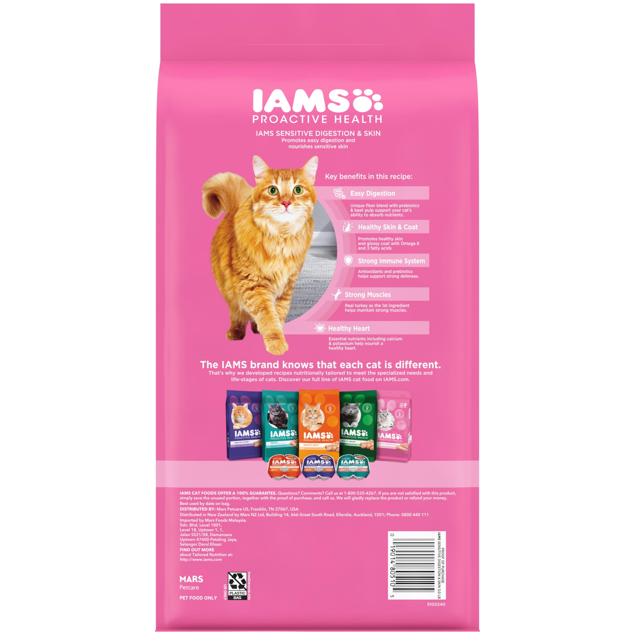 Iams Proactive Health Turkey Dry Cat Food, 3 Lb Bag