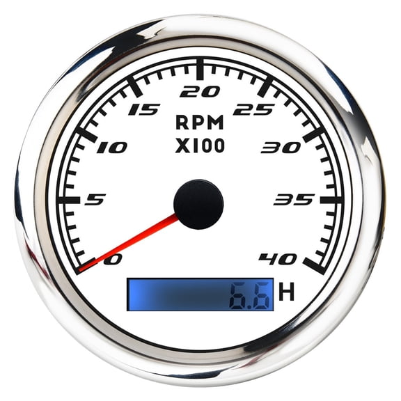 85mm Digital 8000 RPM Tachometer Gauge 3000 4000 6000 7000 RPM Tachometer LCD Display Red Backlight With Hourmeter ,Wide Application