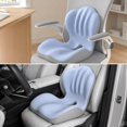 thumbnail image 4 of Cojín ergonómico espuma viscoelástica con funda lavable y respaldo versátil en forma L para sillas juegos, ideales para el hogar y los Azul grisáceo, 4 of 8