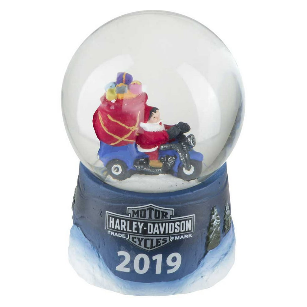 Harley-Davidson Winter 2019 Sculpted Biker Santa Glass Mini Snow Globe