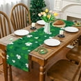 thumbnail image 5 of YIBAGA St. Patrick's Day Table Runner, Green Shamrock Table Decorations for St. Patrick's Day Party Dining, 13x90 inch, Polyester, 5 of 6