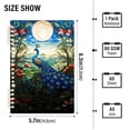 thumbnail image 3 of Peacock Flowers and Moon Leaves Ring Binder Notebook Journey Note Diary College Ruled Spiral Notebook Study Loose Leaf Paper A5 60 Pages, 3 of 8