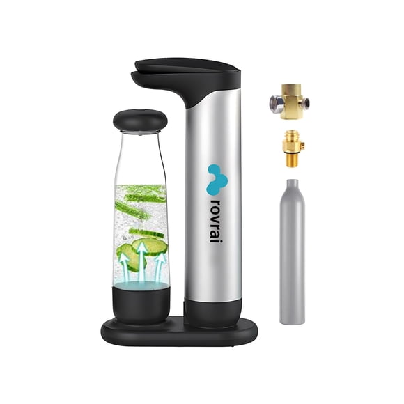 Fabricante de agua con gas, fabricante de agua con gas con tecnología de carbonatación superior, viene con cilindro de CO2 vacío y kits de recarga, compatible con cilindros de CO2 Sodastream y Soda Se