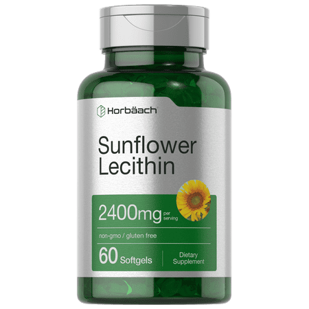 Sunflower Lecithin 2400mg | 60 Softgels | Naturally Occurring Phospholipids | Non-GMO, Gluten Free Supplement | By Horbaach