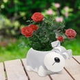 thumbnail image 1 of ornament decor,Resin Sleeping Pet Succulent Flower Pot Creative Garden Desktop Pot Decoration,Gray, 1 of 5