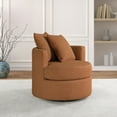 thumbnail image 2 of Debbie Upholstered Swivel Accent Chair Burnt Orange, 2 of 11